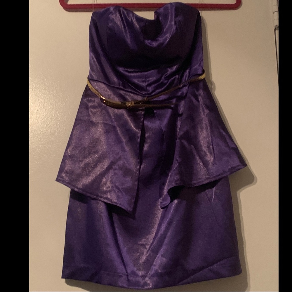 Purple and Gold Peplum Dress (Size 3)